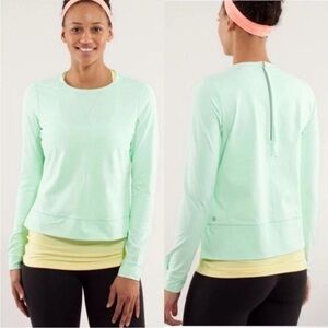 Lululemon Athletica Warm Up Crew, Light Mint Green Sz 10